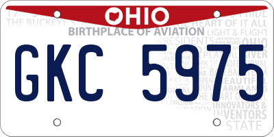 OH license plate GKC5975