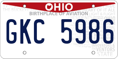 OH license plate GKC5986