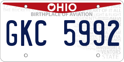 OH license plate GKC5992