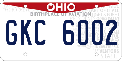 OH license plate GKC6002