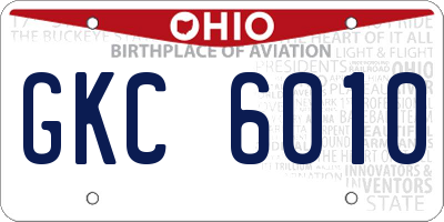 OH license plate GKC6010