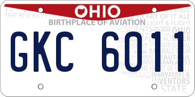OH license plate GKC6011