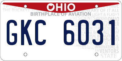 OH license plate GKC6031