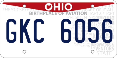OH license plate GKC6056
