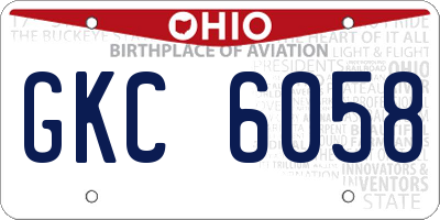 OH license plate GKC6058