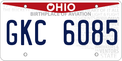 OH license plate GKC6085