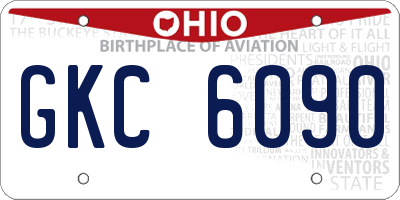 OH license plate GKC6090