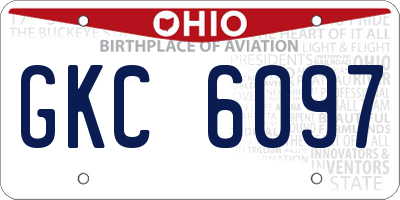 OH license plate GKC6097