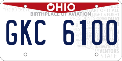 OH license plate GKC6100