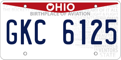 OH license plate GKC6125