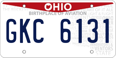 OH license plate GKC6131