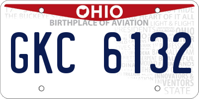 OH license plate GKC6132
