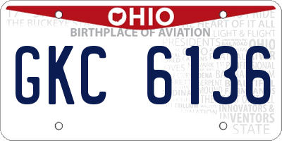 OH license plate GKC6136