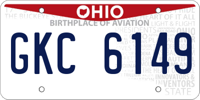 OH license plate GKC6149