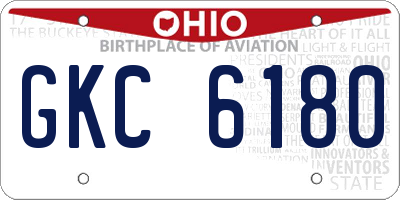 OH license plate GKC6180
