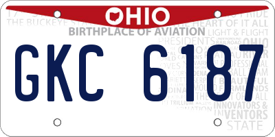 OH license plate GKC6187