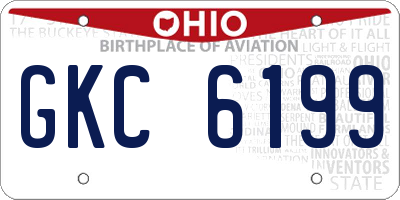 OH license plate GKC6199
