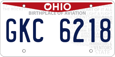 OH license plate GKC6218