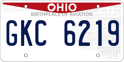 OH license plate GKC6219
