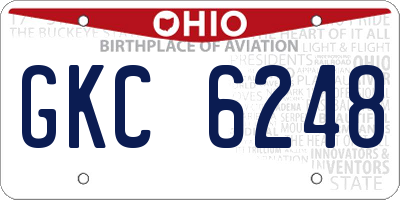 OH license plate GKC6248