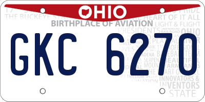 OH license plate GKC6270