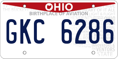 OH license plate GKC6286
