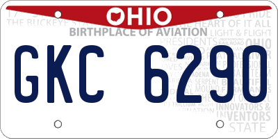 OH license plate GKC6290