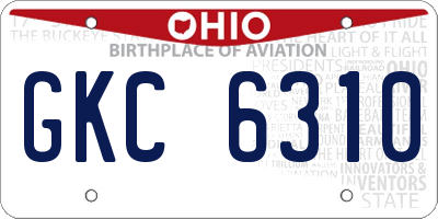 OH license plate GKC6310