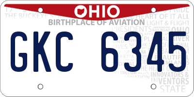 OH license plate GKC6345