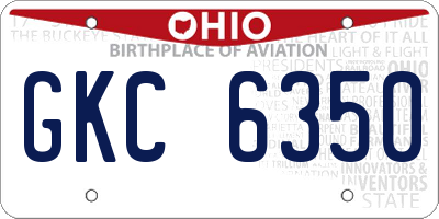OH license plate GKC6350