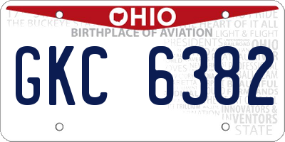 OH license plate GKC6382