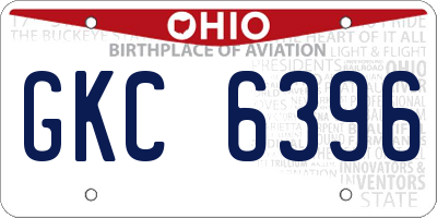 OH license plate GKC6396