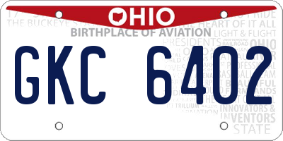 OH license plate GKC6402
