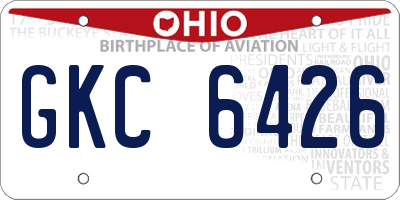 OH license plate GKC6426