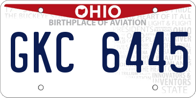 OH license plate GKC6445