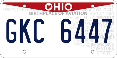 OH license plate GKC6447