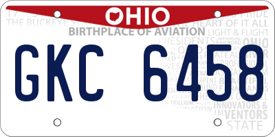 OH license plate GKC6458