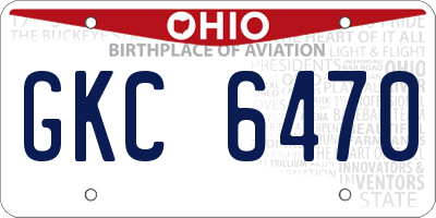 OH license plate GKC6470