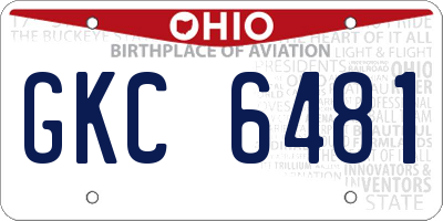 OH license plate GKC6481