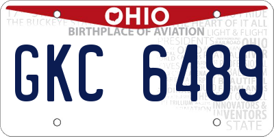 OH license plate GKC6489