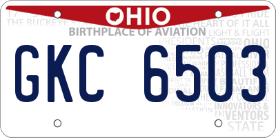 OH license plate GKC6503