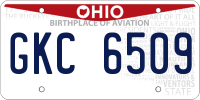OH license plate GKC6509