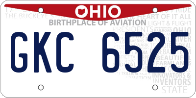 OH license plate GKC6525