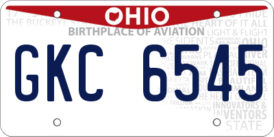 OH license plate GKC6545