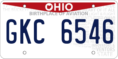 OH license plate GKC6546