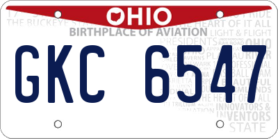 OH license plate GKC6547