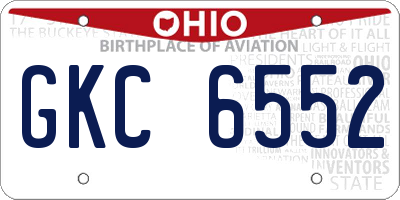 OH license plate GKC6552
