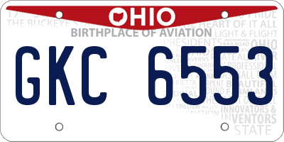 OH license plate GKC6553