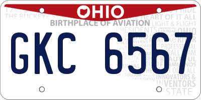 OH license plate GKC6567