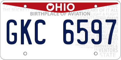 OH license plate GKC6597